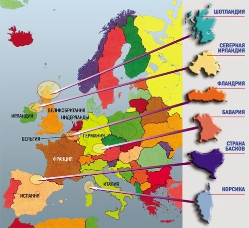 В Европе сепаратизм проявляется в 29 странах, а война только в Украине