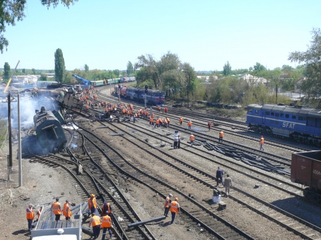 За сутки зафиксировано шесть взрывов на Донецкой железной дороге
