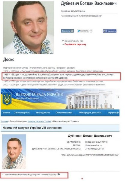 А как же "Банду геть"? В комитет по бюджетной политике Рады от блока Порошенко вошел ранее судимый львовский миллионер