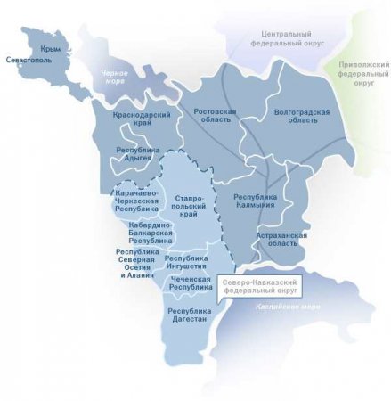 Интерактивная карта Южного федерального округа